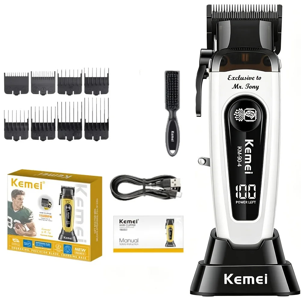 Kemei Professional Brushless Motor Hair Clippers 11500RPM Cordless Barber Electric Hair Trimmer DLC-Blade Hair Cutting Machine