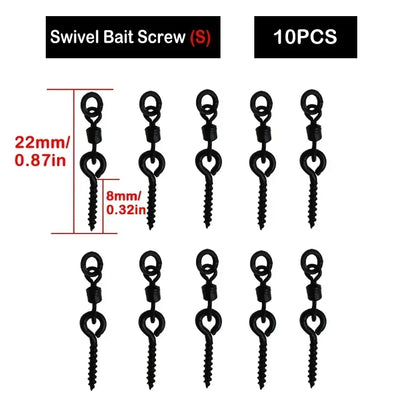 Carp Bait Screws With Ring Mirco Swivel Carp Bait For Carp Ronnie Rig Zig Chod Boilies Screws Carp Hiar Rig Terminal Tackle