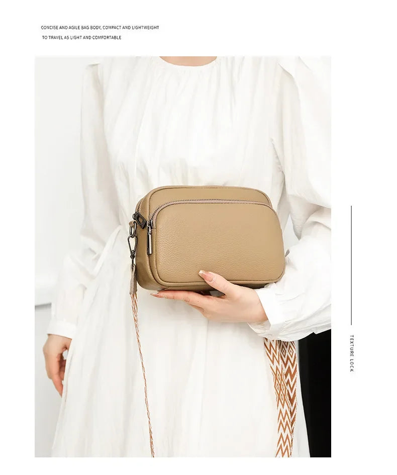 Women Crossbody Bag Multi Space Fashion Design Sense Large Capacity PU Material Lightweight Single Shoulder Bag