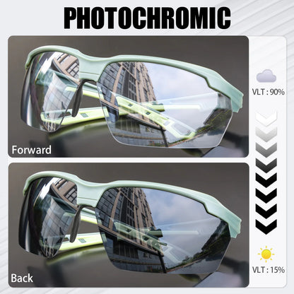 SCVCN Photochromic Cycling Glasses UV400 Outdoor Sports Running Glasses Men MTB Cycling Sunglasses Women Road Bike Glasses