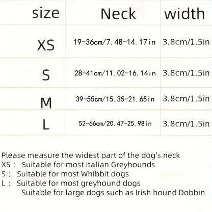 Martinagle Wide Adjustable Dog Collar, Soft Patterned Anti-Pull Collar for Medium-Sized Dogs, Suitable for Italian Greyhounds, Whippets, and Visual Hunting Dogs