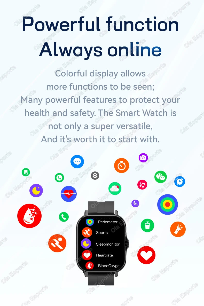 Smart Watch 1.83" Hd Screen Bluetooth Call Heart Rate Blood Oxygen Health Monitor Sports Smartwatch Women Men Holiday Gifts New