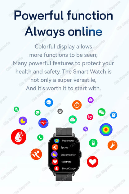 Smart Watch 1.83" Hd Screen Bluetooth Call Heart Rate Blood Oxygen Health Monitor Sports Smartwatch Women Men Holiday Gifts New