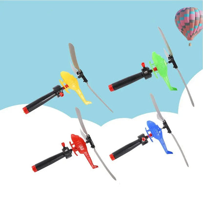 1/3/6 PCS Outdoor Sports Flying Toys Handle Pull Wire Planes Toys Flying Toy Helicopter, 360° Rotating Helicopter