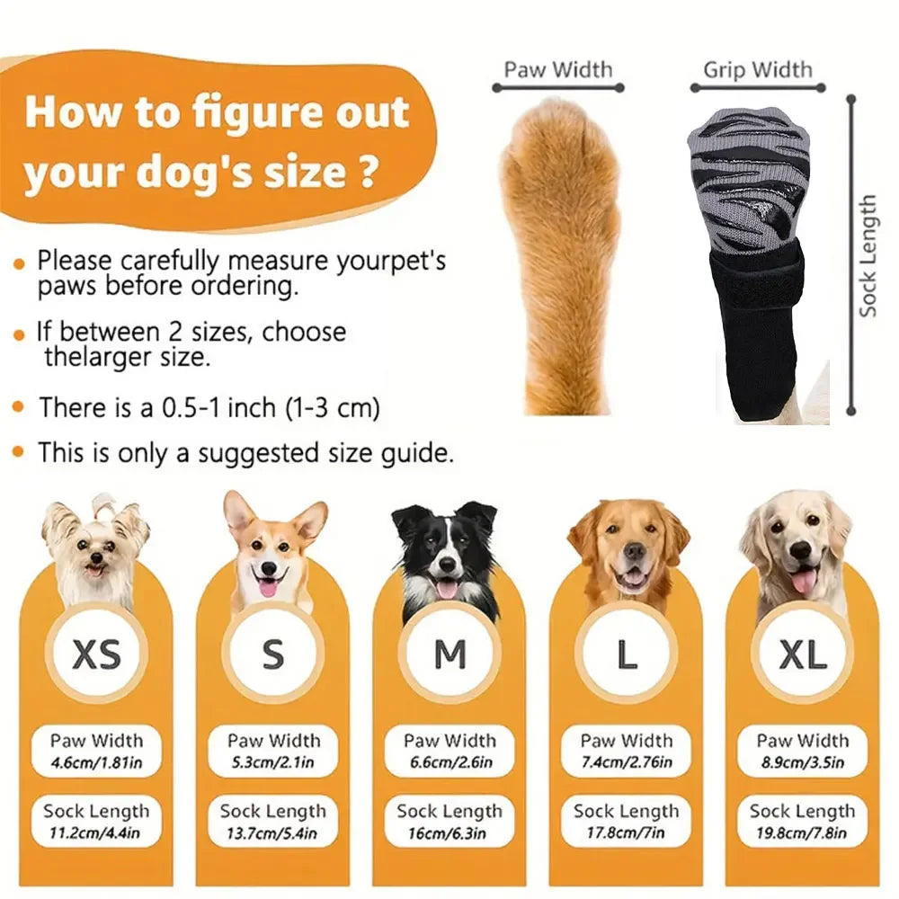 Premium Non-slip Dog Socks for Hardwood Floors Extra-thick Grip Can Effectively Prevent Licking Slipping and Protect Dog Paws