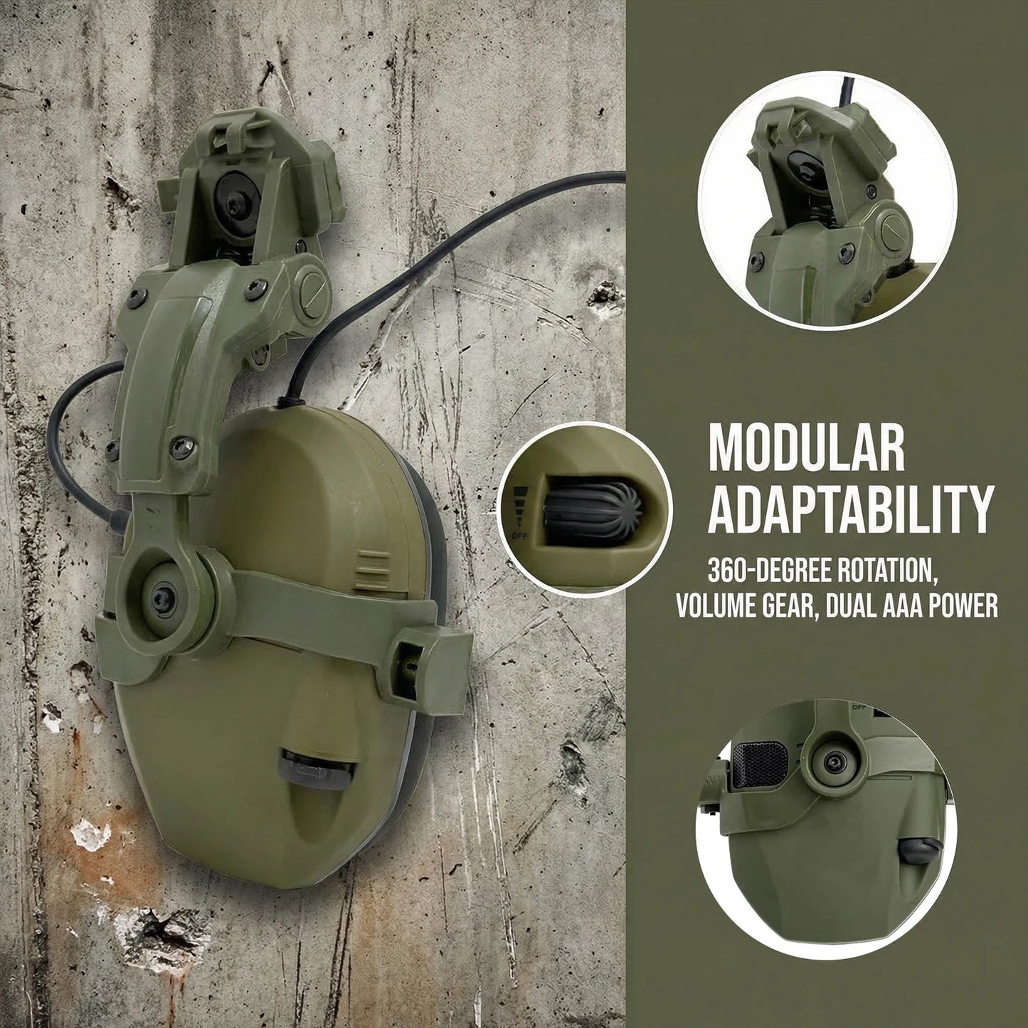 Active Helmet Mounted Earmuffs For Shooting Electronic Hearing Protection Ear Protect Noise Reduction Active Hunting Headphone