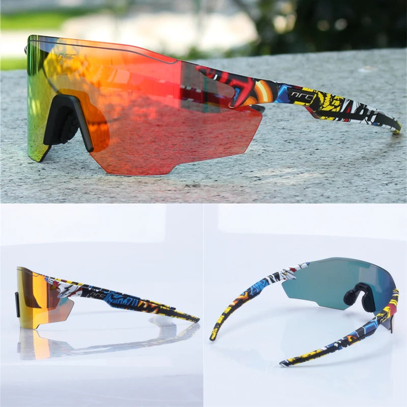 NRC Cycling Sunglasses 1lens UV400 TR90 Sports Bicycle Glasses MTB Mountain Bike Fishing Hiking Riding Eyewear for Men Women