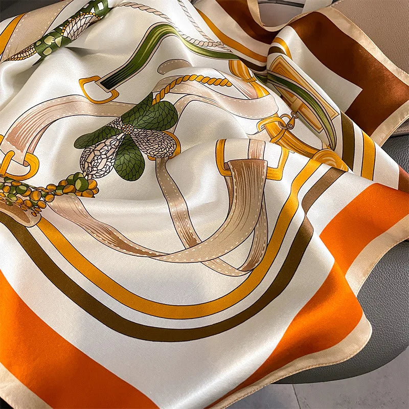 68cm Women's Simulated Silk Square Scarf Fashionable and Versatile High-end Scarfs Bag Clothing Accessories Square Scarf