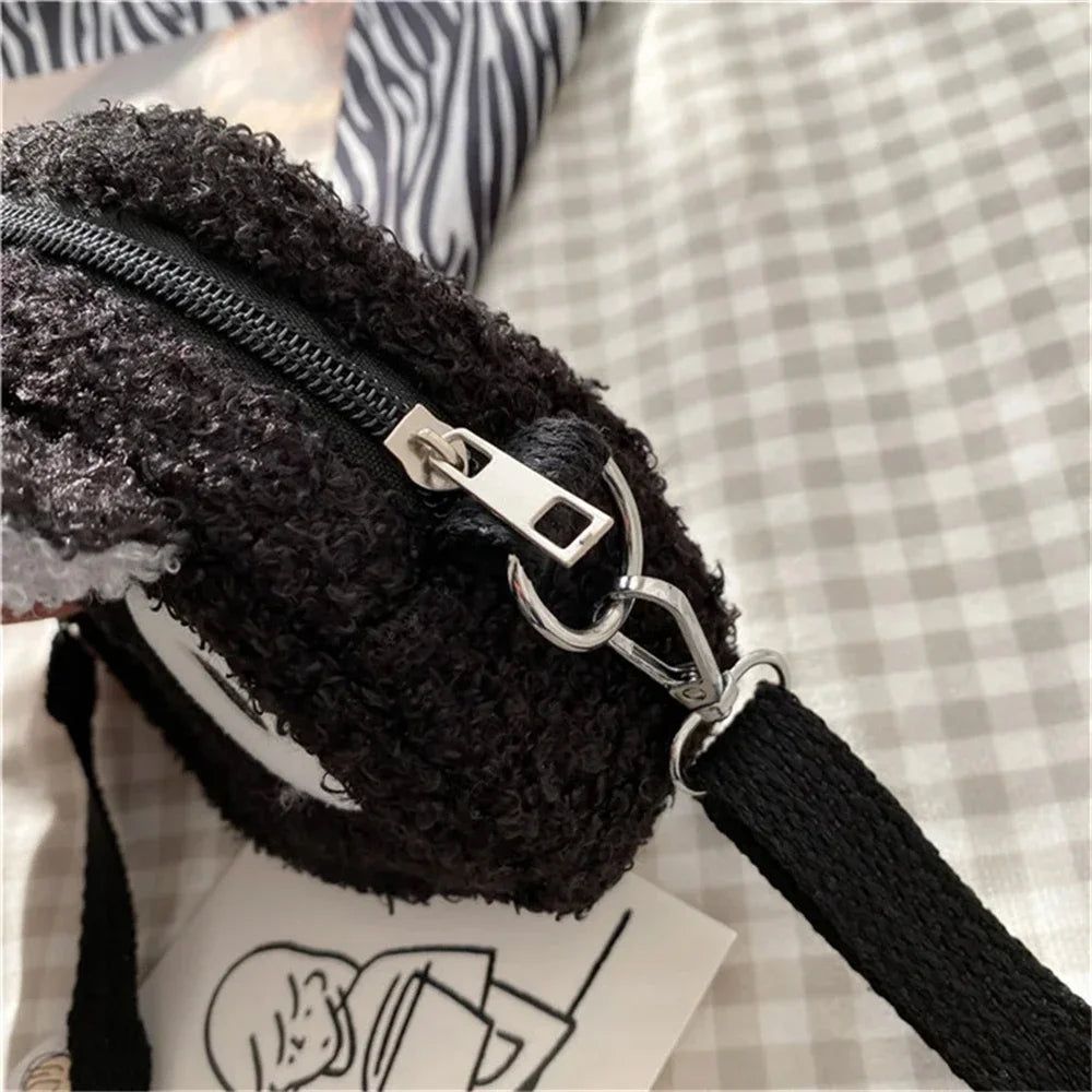 Japanese style cute bag for women cartoon plush shoulder bag for women new crossbody bag small mobile phone & wallet bag for wom