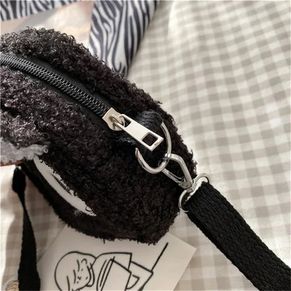 Japanese style cute bag for women cartoon plush shoulder bag for women new crossbody bag small mobile phone & wallet bag for wom