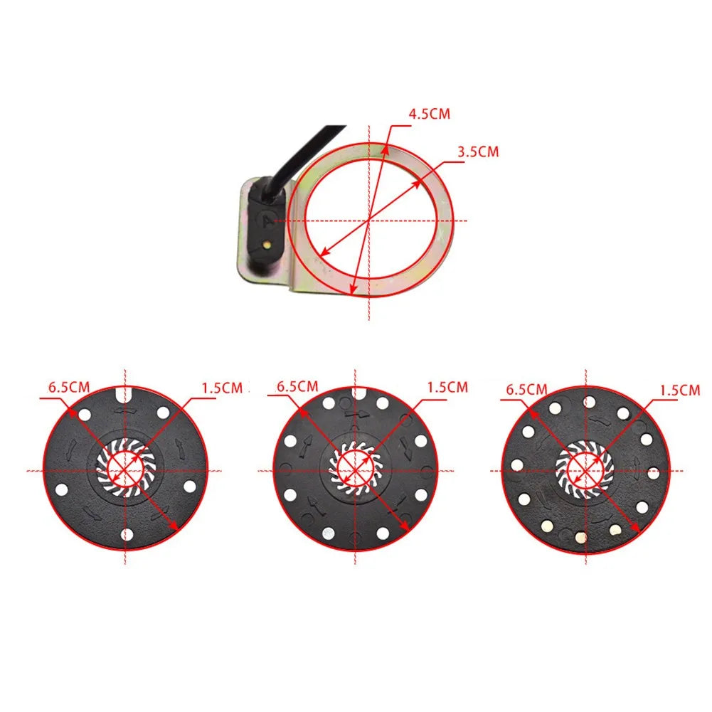 Electric Bicycle Pedal PAS System Assistant Sensor 5/8/12 Magnets Speed Sensor SM-3A Plug Electric Bikes Replacement Parts