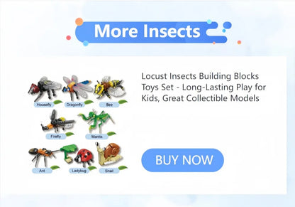 Locust Insects Building Blocks Toys Set - Long-Lasting Play for Kids, Great Collectible Models Carabid Cricket Blattodea & More