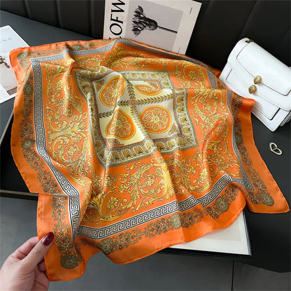 2025 New Fashion Luxury Printed Square Shawl Women 70x70cm Pashmina Silk Scarf Neck Headband Bandana