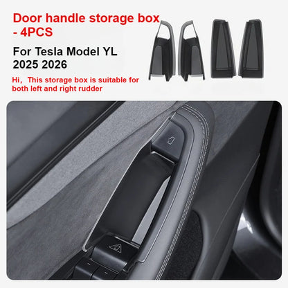 Door Handle Storage Box for Tesla Model 3 Highland Model Y Juniper 2026 Interior Accessories Inner Handle Organizer Phone Holder