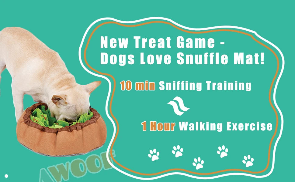 Pet Snuffle Mat for Dogs, Interactive Feed Game for Boredom, Encourages Natural Foraging Skills for Cats Dogs Bowl Travel Use