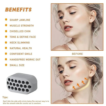 2PCS Silicone Jaw Exerciser Facial Toner & Jawline Fitness Ball Neck Toning Equipment Facial Beauty Tool Double Chin Exerciser
