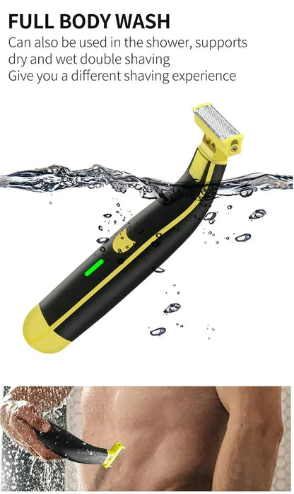 XMSJ Electric Shaver Wet and Dry Razor Double-sided Blade USB Rechargeable Portable Travel T-Shaped Hair Beard Trimmer