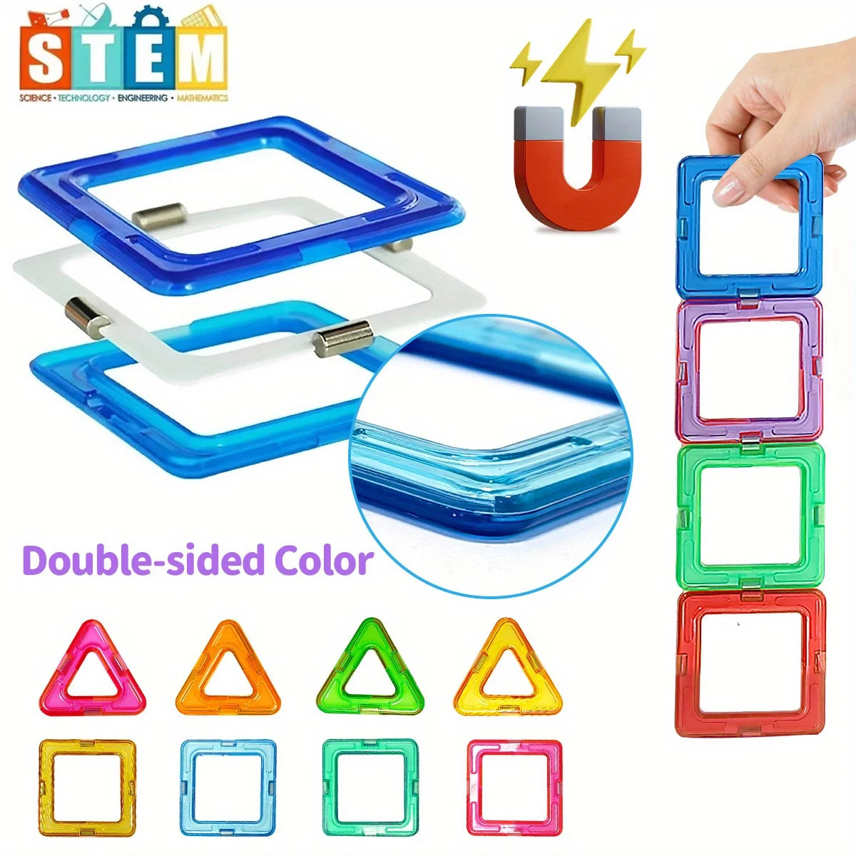 Magnetic Blocks Building, Improve Creativity Hands-On Ability 3D Puzzle Design Toy, for 3 - 6 Years Old Birthday Halloween Gift