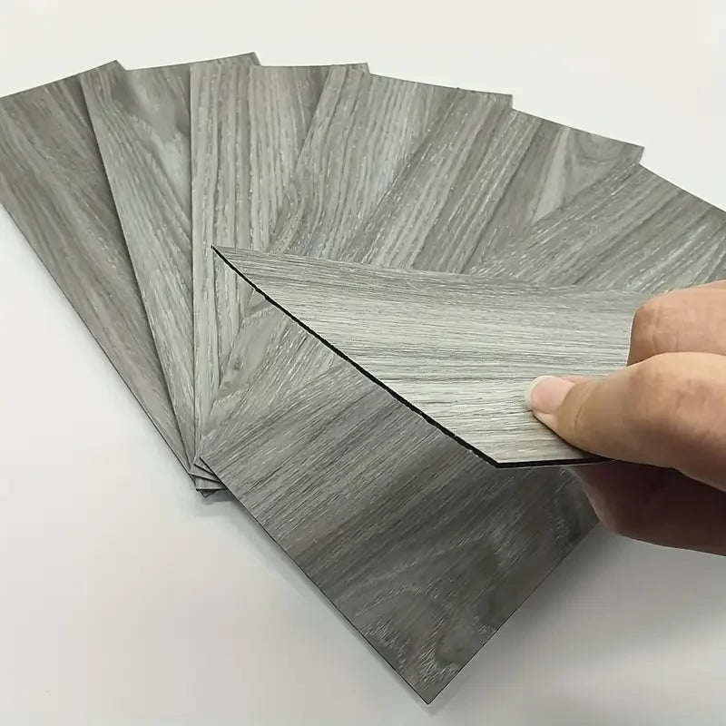 10Pcs 40x15cm PVC Floor Stickers Self-adhesive Stickers Waterproof Thickened Wood Grain Floor Stickers Stickers Living Room