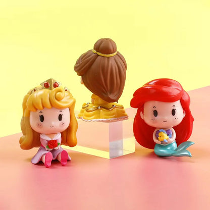 6 Pieces / Set Cartoon Princess Vinyl Figurine Cute Version Doll Action Figure Toys Collection Model Ornament