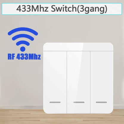 Wireless Light Wall Switch Relay Receiver RF 433Mhz 1/2/3Gang Panel Switch Remote Control Interruptor for LED Lamp 10A 110V 220V