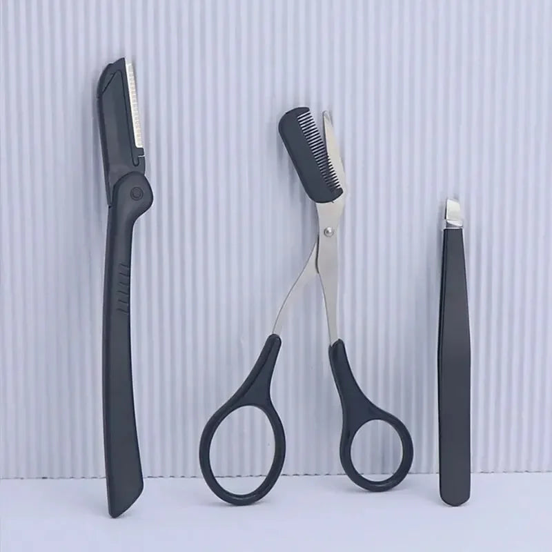 1/3pcs stainless steel eyebrow clip comb Scissors Eyebrow trimmer Eyebrow trimmer tool Women's beauty tools eyebrow tweezers