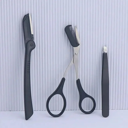 1/3pcs stainless steel eyebrow clip comb Scissors Eyebrow trimmer Eyebrow trimmer tool Women's beauty tools eyebrow tweezers