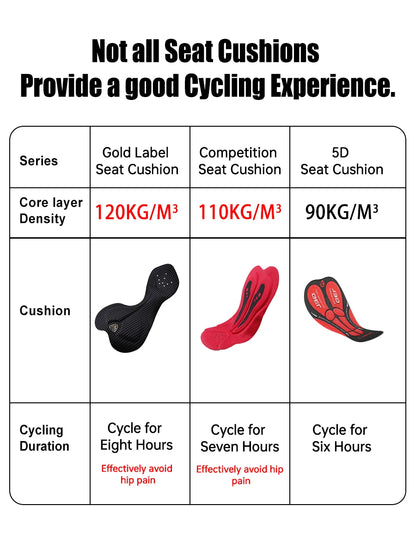 X-TIGER Men's Cycling Bib Shorts 120 Density Gel Cushion Mountain Road Bike Cycling Shorts Outdoor Casual Sports Bib Shorts