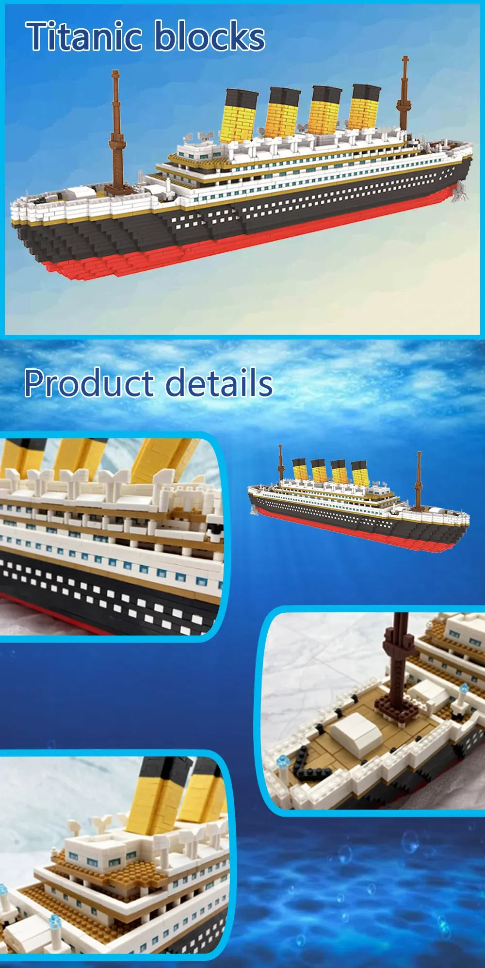 KNEW BUILT 6 Kinds Titanic Model Cruise Ship Building Block for Adult Micro Mini Brick Toy Perfect Gift Entertainment Decoration
