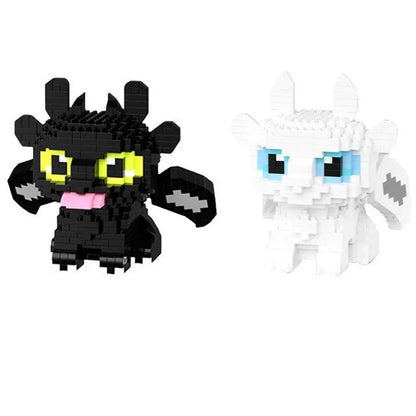 New Building Blocks Animals Toys Cartoon Dragon Microes Blocks Action Figures Halloween Toys Gifts Decorations
