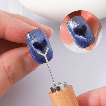 Y-shaped Love Heart Magnetic Set Auxiliary Tool Cat's Eye Match with Nail Magnet Suck Cat Eye Heart Shapes Effect Gel DIY Tool