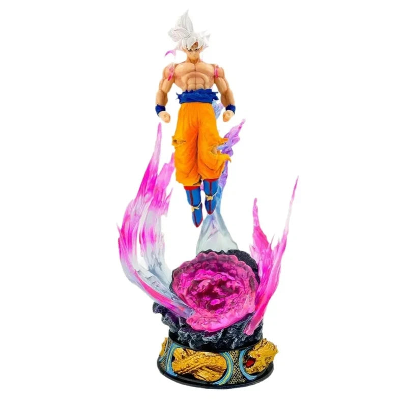 24cm Anime Dragon Ball Can Emit Light Figure Ultra Instinct Son Goku Saiyan Pvc Sculpture Doll Decoration Model Collection Gifts