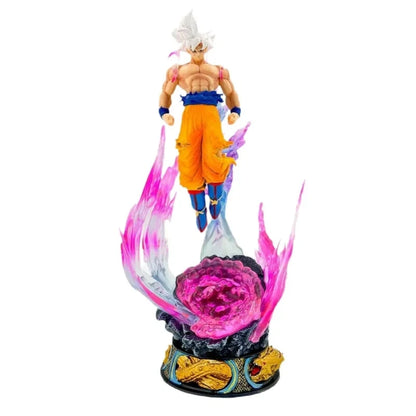 24cm Anime Dragon Ball Can Emit Light Figure Ultra Instinct Son Goku Saiyan Pvc Sculpture Doll Decoration Model Collection Gifts