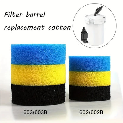 3Pcs Replacement Filter Sponges for SUNSUN HW-602 603B 604 External Aquarium Fish Tank Filter Bucket Pre-Filter Sponge 603 602B