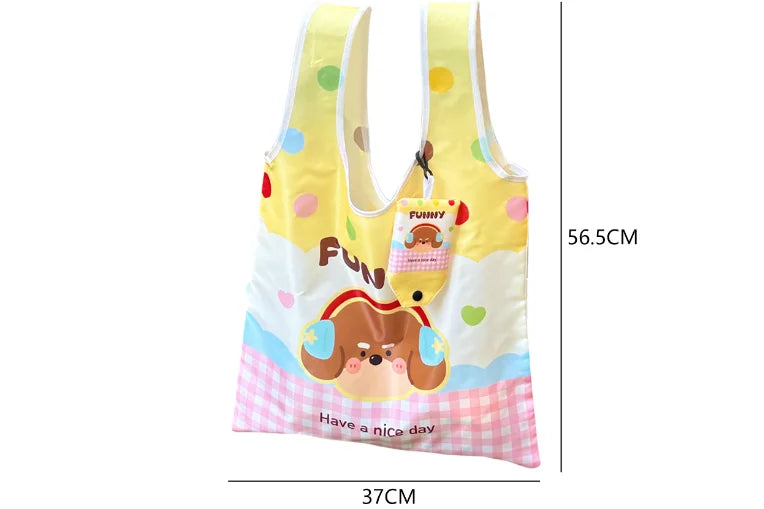 Cute Shopping Bag Large Capacity Supermarket Eco-Friendly Bag Foldable And Easy To Carry Bag Together