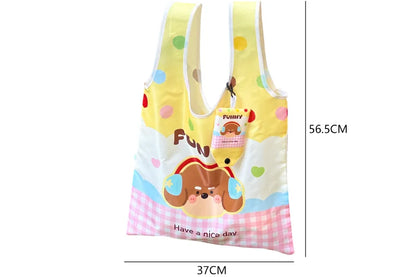 Cute Shopping Bag Large Capacity Supermarket Eco-Friendly Bag Foldable And Easy To Carry Bag Together