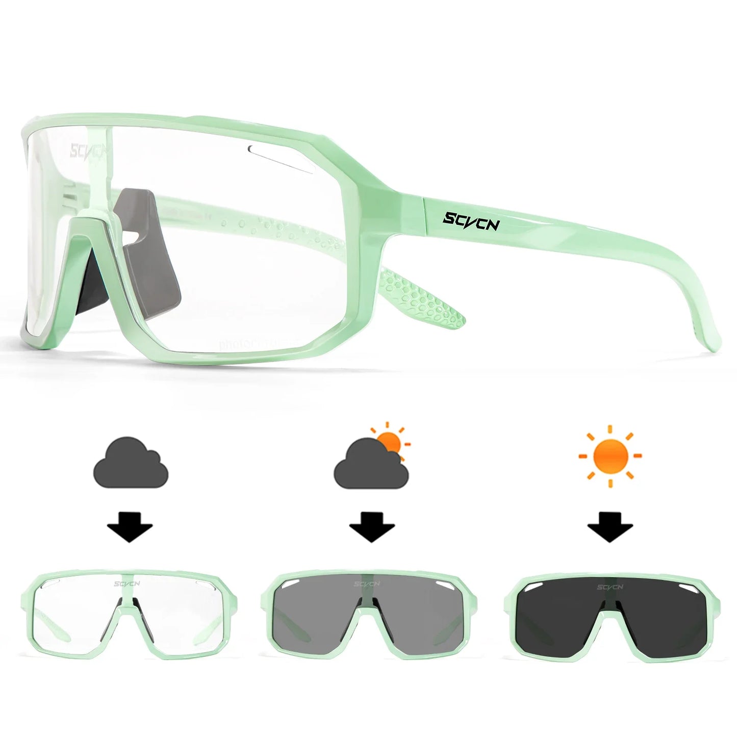 SCVCN New Sports Men UV400 Cycling Glasses Bike Sunglasses Outdoor Eyewear  MTB Bicycle Women Riding Hiking Goggles