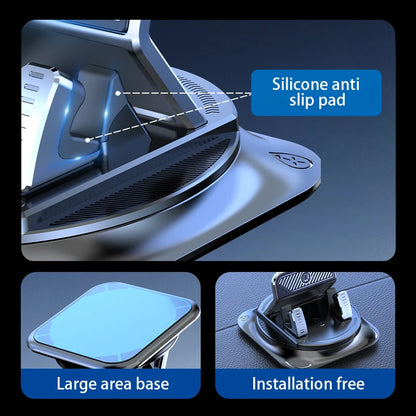 Kebidumei Car Phone Holder Car Dashboard Support Bracket Mount Anti-Slip Pad Universal 360 degree Rotatable Navigation Holder