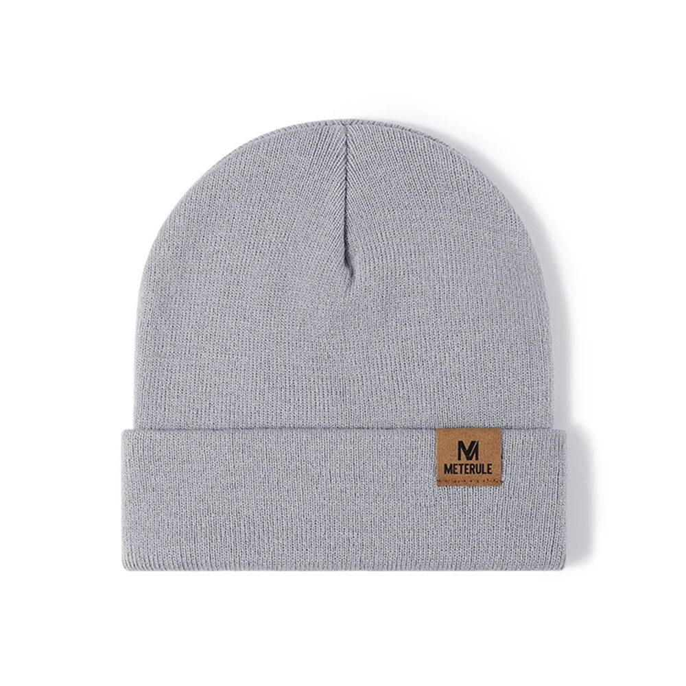 Riding Hat Knit Cuffed Beanie for Men Women Winter Warm Knitted Beanie Hats for Skiing Outdoor Camping Traveling Cycling Cap