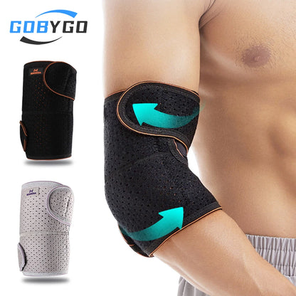 GOBYGO 1Pcs Sports elbow Pads Arm Warmers Strap Protector Elbow Protector Comfortable Breathable Fitness Arm Sleeves Men Women