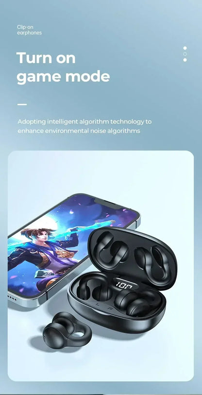 TWS X58 Wireless Bone Conduction Headphones Bluetooth Earphones Waterproof Sports Earbuds Earring Ear Hook With Mic Headset