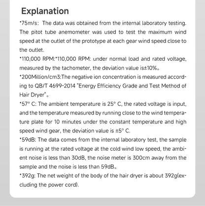DOCO Hair Dryer 75m/s High Speed 200 Million Negative Ions Hair Care 110000 Rpm Professional Lightweight Home Travel Gift