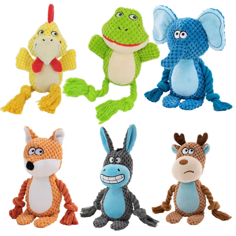 Stuffed Raw Small Dog Plush Interactive Toys Indestructible Bite Resistant Sound Puppy Toys Squeaky Dogs Rattle For Pet Supplies