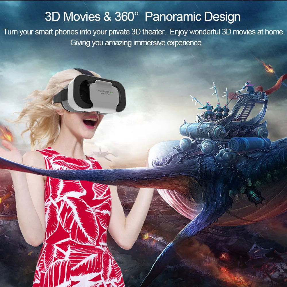 Shinecon Viar Virtual Reality VR Glasses Headset 3D Device Helmet Goggles Lenses For Smartphone Smart Phone Game Cell Mobile Set