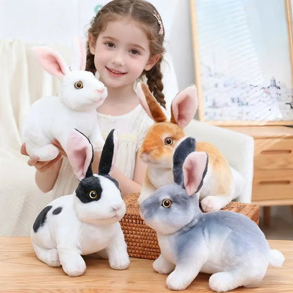 16cm Squatting Rabbit Plush Toys Exquisite Simulation Animal Doll Soft Skin-friendly Sleeping Companion Birthday Gift For Friend