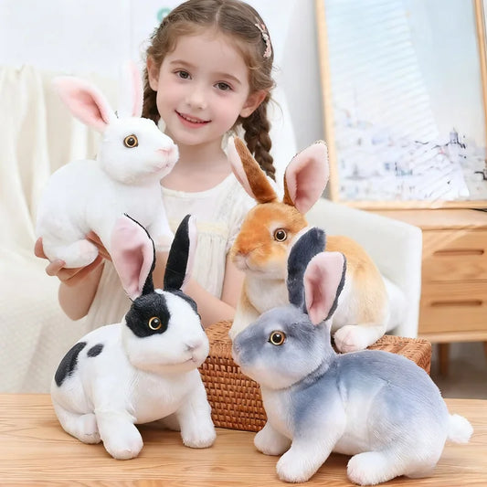 16cm Squatting Rabbit Plush Toys Exquisite Simulation Animal Doll Soft Skin-friendly Sleeping Companion Birthday Gift For Friend