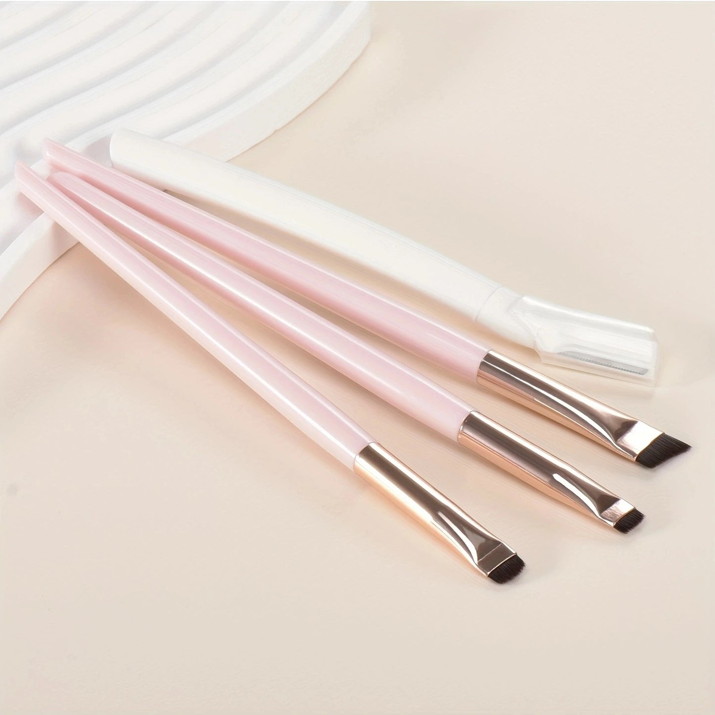 Ultra-Thin Eyebrow Brush Set -3Pcs Angled Precision Eyeliner MakeupBrushes, Synthetic Bristles Slanted Eyeshadow Eye Brow Tintin