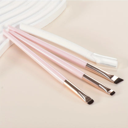 Ultra-Thin Eyebrow Brush Set -3Pcs Angled Precision Eyeliner MakeupBrushes, Synthetic Bristles Slanted Eyeshadow Eye Brow Tintin