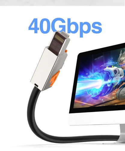 RJ45 Cat8 Cat7 Cat6A Connectors Metal Tool Free Easy Termination Plug 2000MHz 40G LAN Cable 22AWG - 24AWG Reusable Ethernet Plug