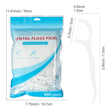 600 Pieces, 300 Pieces - Fine Sliding Dental Floss Stick, Equipped with Convenient Dental Floss Box